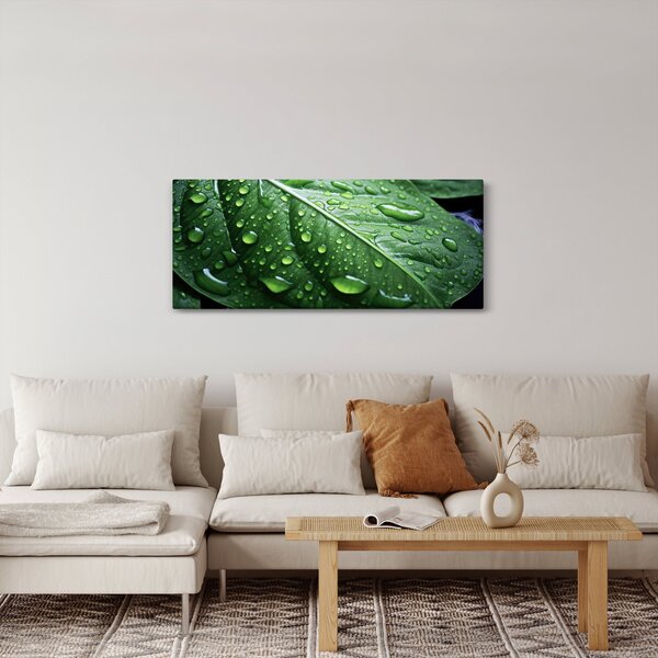 Slika - Detalj lista nakon kiše (120x50 cm)