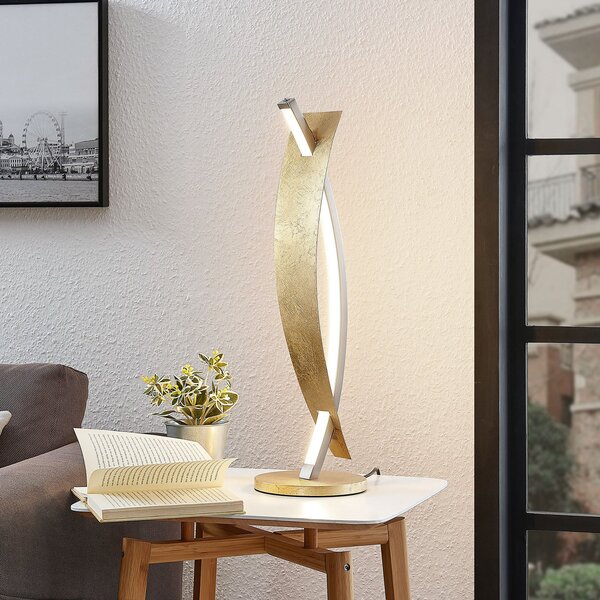 Stolne Lampa Lucande, Marija, prigušiv, Zlato / mjed, Dnevna soba, Metal, Moderan