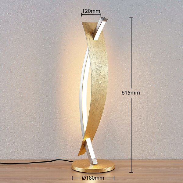Stolne Lampa Lucande, Marija, prigušiv, Zlato / mjed, Dnevna soba, Metal, Moderan