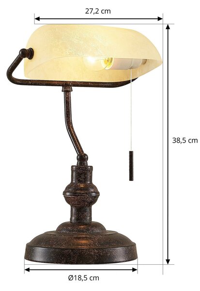 Stolne Lampa Lindby, Profina, Smeđa / hrđa, Dnevna soba, Metal, Antički