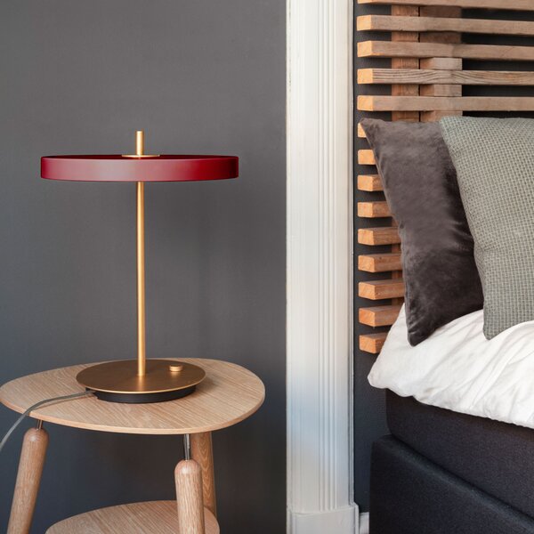 Stolne Lampa UMAGE, Asteria Table, prigušiv, Crvena, Dnevna soba, Aluminij, Dizajn