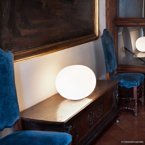 Stolne Lampa FLOS, GLO-BALL, prigušiv, Bijela, Dnevna soba, Staklo, Dizajn