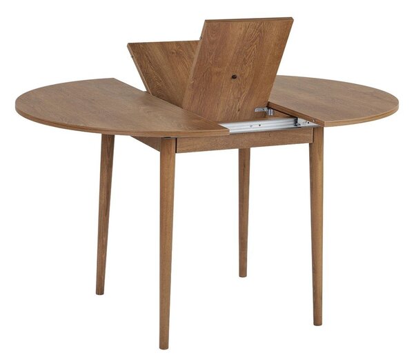 Okrugao proširiv blagovaonski stol s dodatnom pločom u dekoru hrasta ø 100 cm Viona – Kalune Design