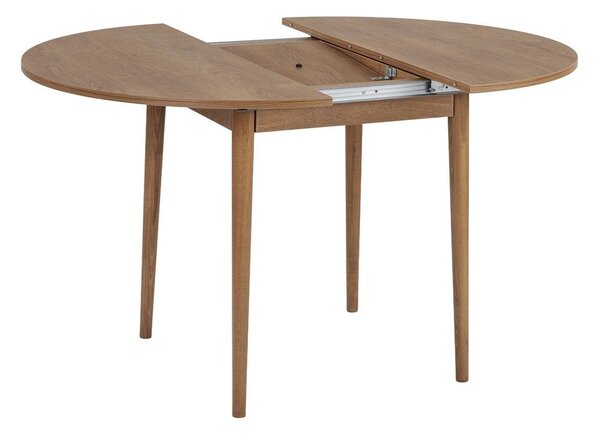 Okrugao proširiv blagovaonski stol s dodatnom pločom u dekoru hrasta ø 100 cm Viona – Kalune Design