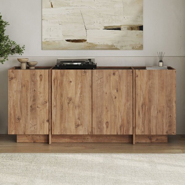 Komoda u dekoru bora s rupom za kabele u prirodnoj boji 180x80x45 cm Dorma – Kalune Design