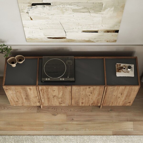 Komoda u dekoru bora s rupom za kabele u prirodnoj boji 180x80x45 cm Dorma – Kalune Design