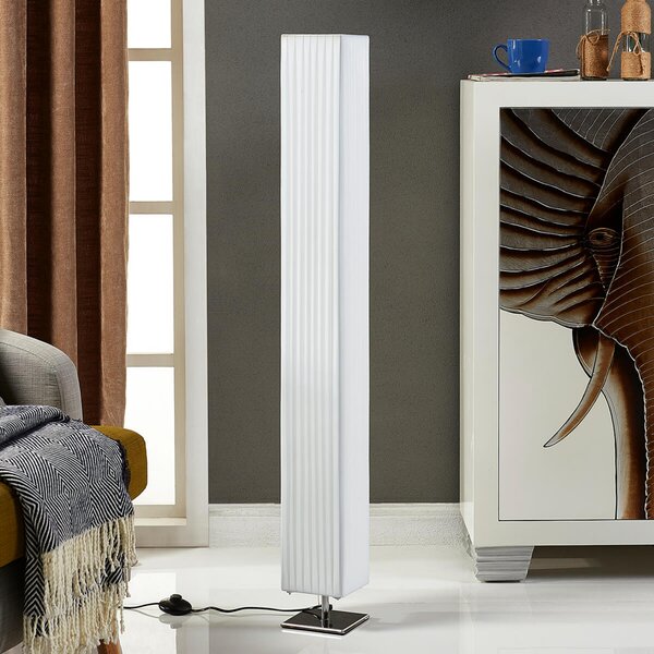 Podne Lampa Lindby, Janno, Bijela, Dnevna soba, Tkanina / tekstil, Moderan