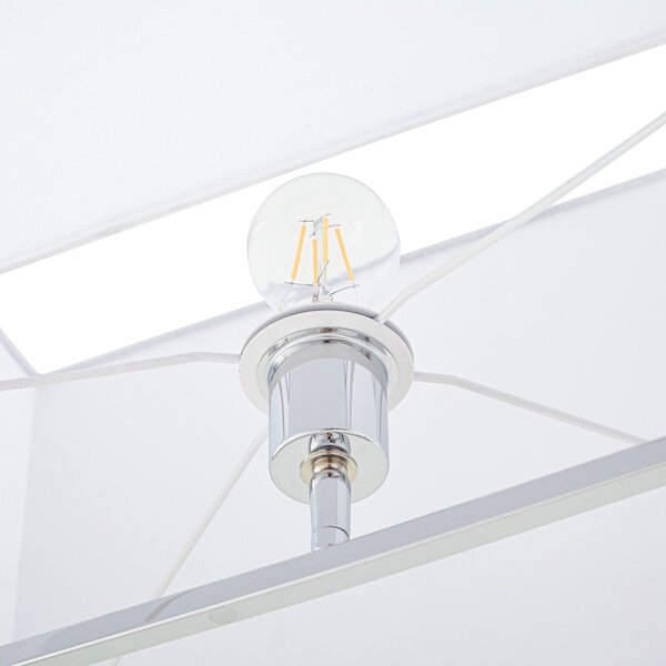 Podne Lampa Lucande, Evaine, Bijela, Dnevna soba, Metal, Moderan