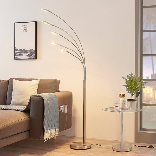 Podne Lampa Lindby, Anea, Metalik, Dnevna soba, Metal, Moderan