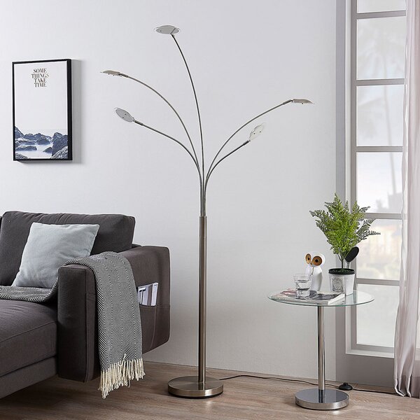 Podne Lampa Lindby, Anea, Metalik, Dnevna soba, Metal, Moderan