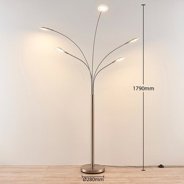 Podne Lampa Lindby, Anea, Metalik, Dnevna soba, Metal, Moderan