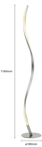 Podne Lampa Lindby, Criostal, prigušiv, Metalik, Dnevna soba, Aluminij, Moderan