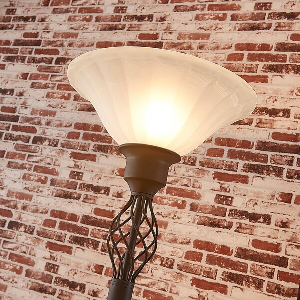 Podne Lampa Lucande, Dunja, Smeđa / hrđa, Dnevna soba, Metal, Seoska kuća / rustikalni