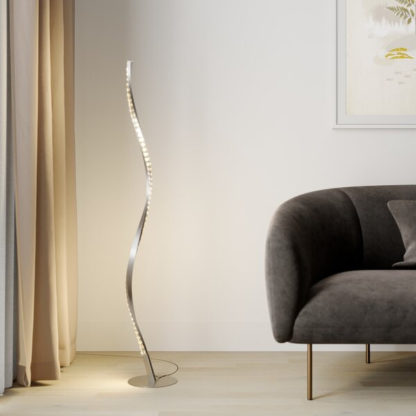 Podne Lampa Lindby, Criostal, prigušiv, Metalik, Dnevna soba, Aluminij, Moderan