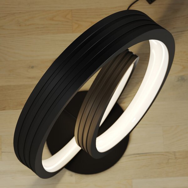 Podne Lampa Lucande, Bronwyn, prigušiv, Crno, Dnevna soba, Metal, Moderan