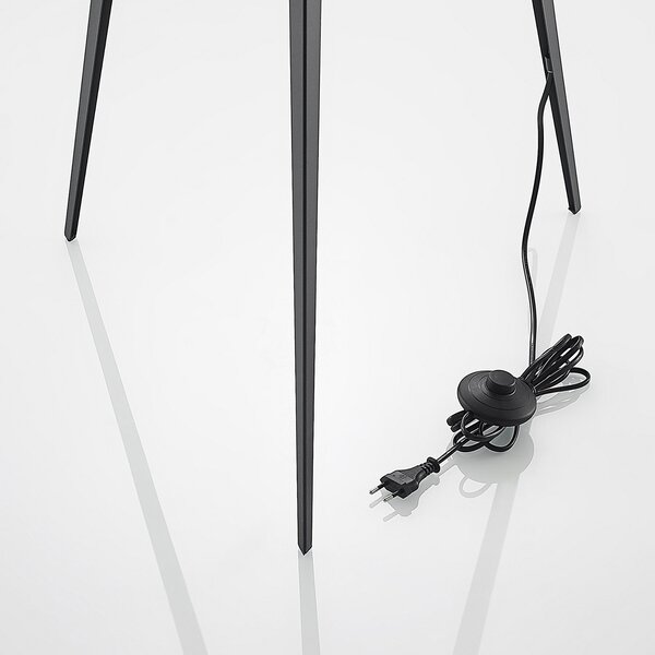Podne Lampa Lindby, Thoralf, Crno, Dnevna soba, Metal