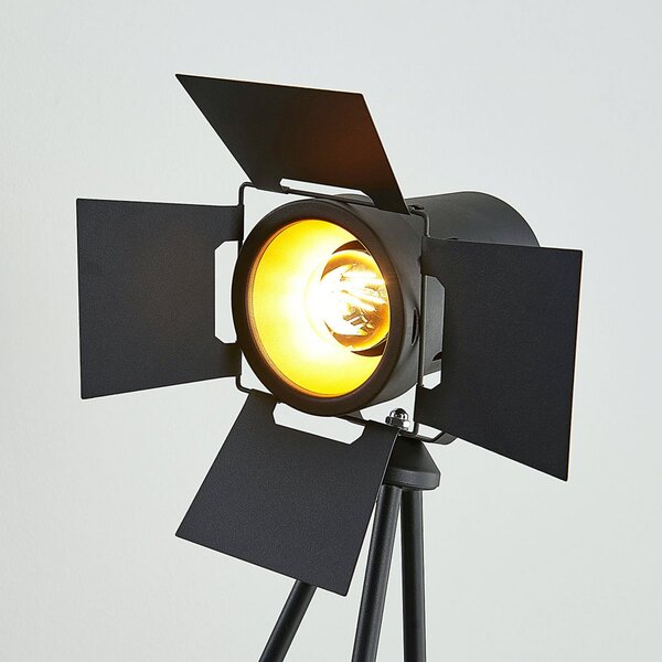 Podne Lampa Lindby, Devon, Crno, Dnevna soba, Metal, Moderan