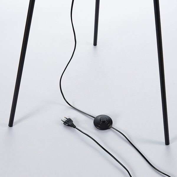 Podne Lampa Lindby, Devon, Crno, Dnevna soba, Metal, Moderan
