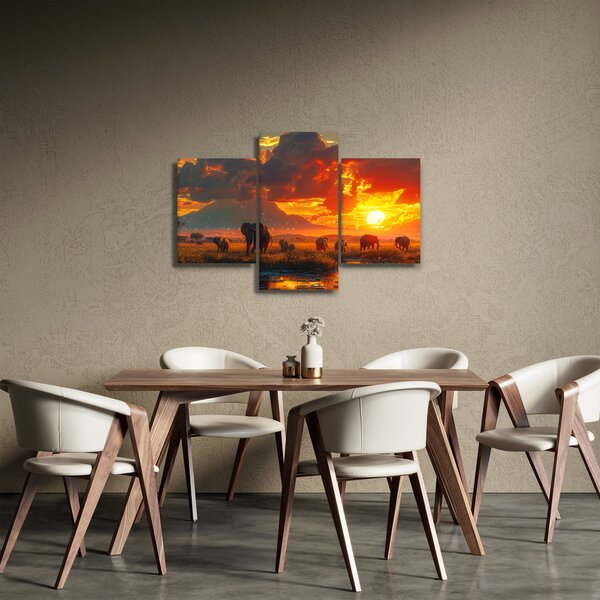 Slika - Krdo slonova (90x60 cm)