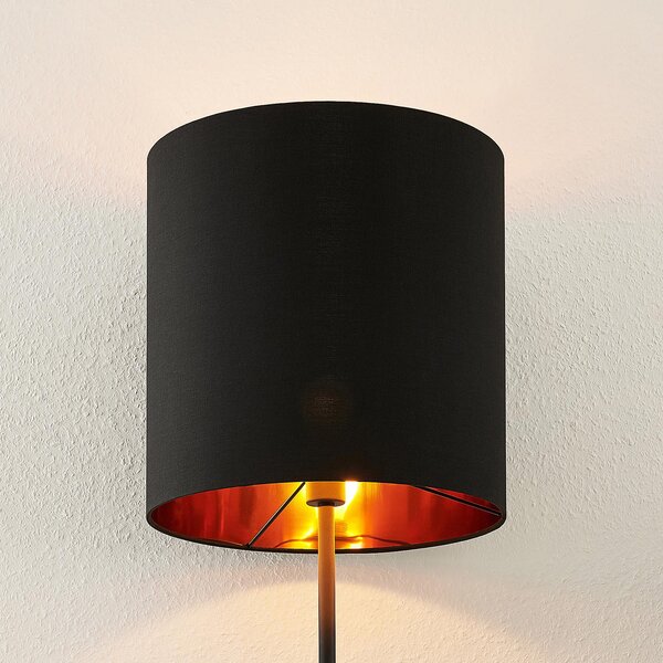 Podne Lampa Lindby, Nymar, Crno, Dnevna soba, Tkanina / tekstil, Moderan