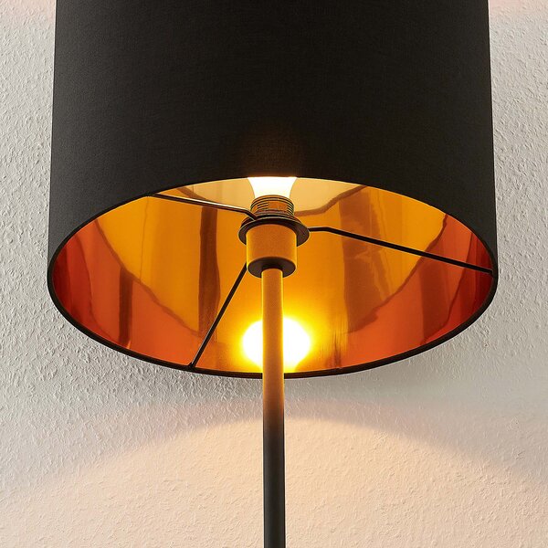 Podne Lampa Lindby, Nymar, Crno, Dnevna soba, Tkanina / tekstil, Moderan