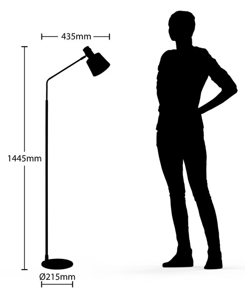 Podne Lampa Lindby, Vlada, Crno, Dnevna soba, Metal, Skandinavski