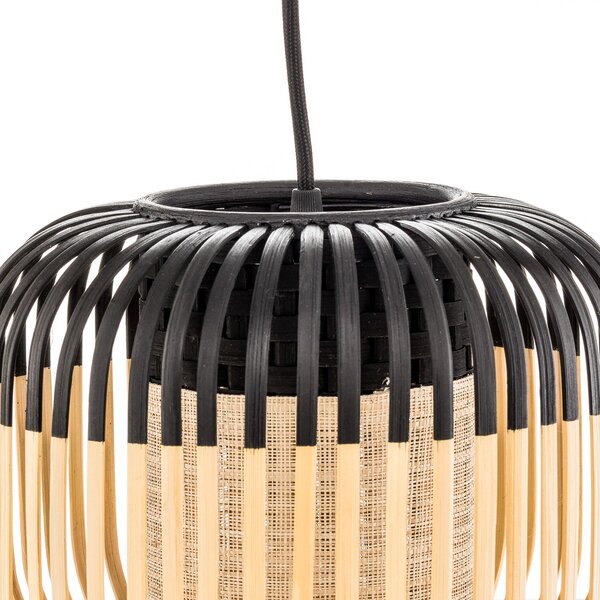 Viseće Svjetiljka Forestier, Bamboo Light XS, prigušiv, Crno, Dnevna soba, Bambus, Dizajn