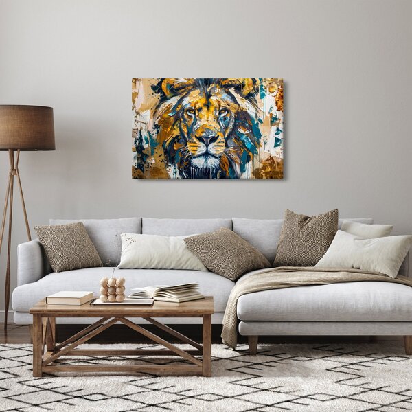 Slika - Apstraktna uljana slika s lavom (90x60 cm)