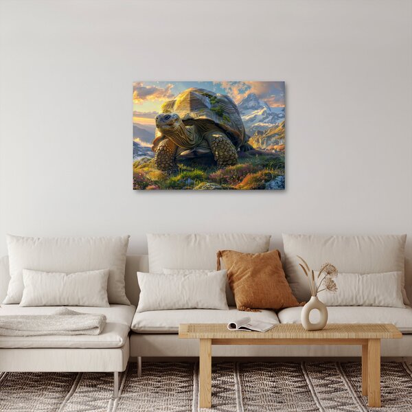 Slika - Kornjača i planinski krajolik (70x50 cm)