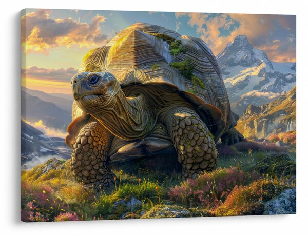 Slika - Kornjača i planinski krajolik (70x50 cm)