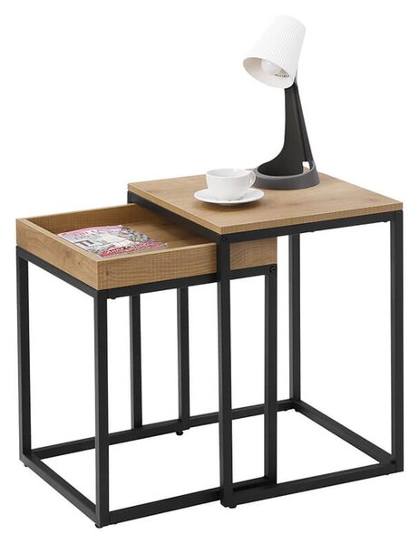 Set odlagališnih stolića TAYLOR dekor hrast, set 2 kom, 40x45cm