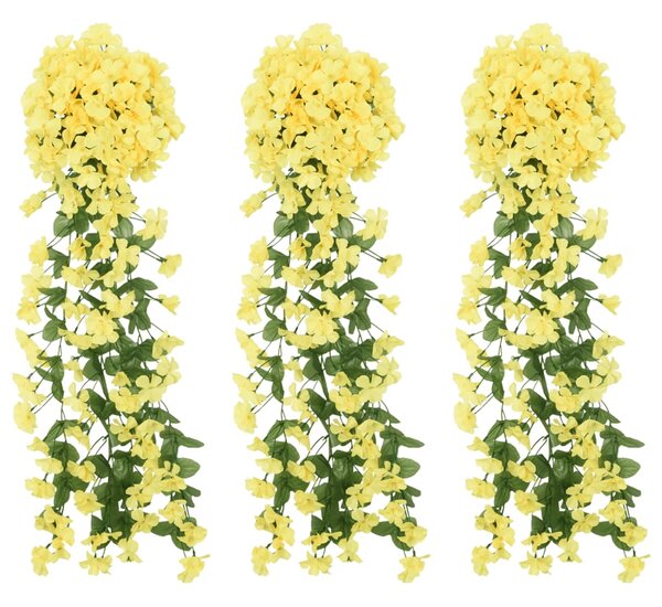 VidaXL Vijenci od umjetnog cvijeća 3 kom žuti 85 cm