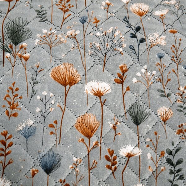 Prekrivač za krevet BOTANIC FIELD, sivi Dimenzije: 220 x 240 cm