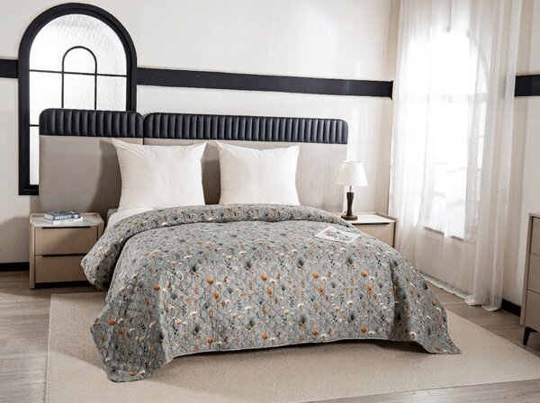 Prekrivač za krevet BOTANIC FIELD, sivi Dimenzije: 220 x 240 cm