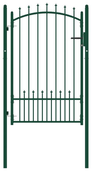 VidaXL Vrata za ogradu sa šiljcima čelična 100 x 150 cm zelena