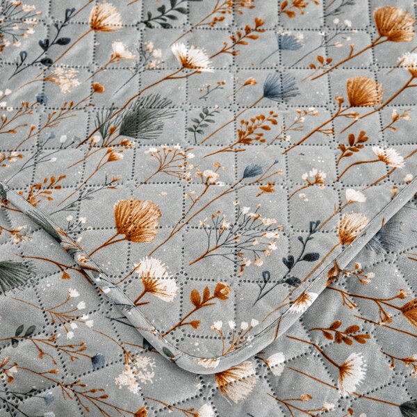 Prekrivač za krevet BOTANIC FIELD, sivi Dimenzije: 220 x 240 cm