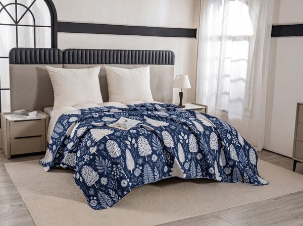 Prekrivač za krevet INDIGO BLOOM, plavi Dimenzije: 220 x 240 cm
