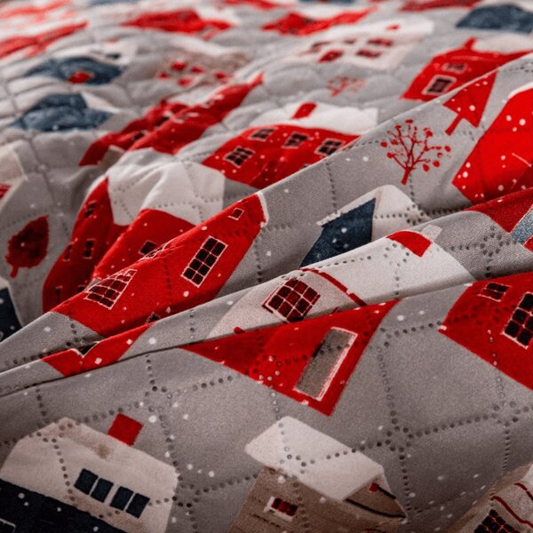 Prekrivač za krevet WINTER COTTAGE, sivi Dimenzije: 220 x 240 cm