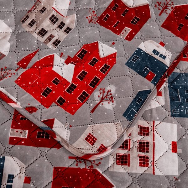 Prekrivač za krevet WINTER COTTAGE, sivi Dimenzije: 220 x 240 cm