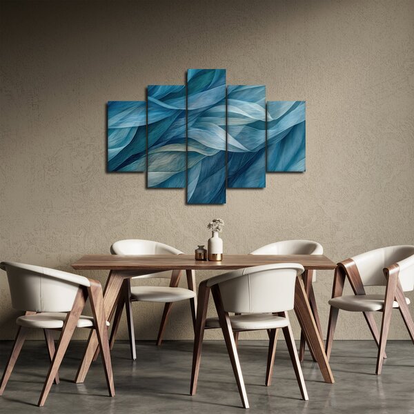 Slika - Plavi i bijeli valovi (150x105 cm)