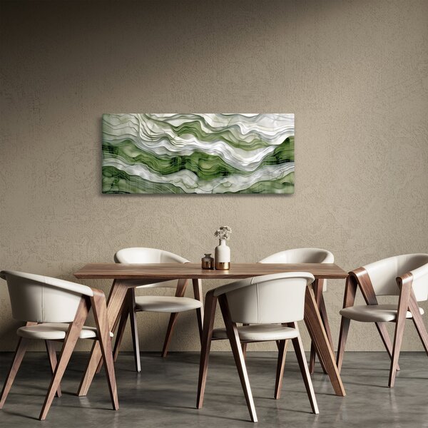Slika - Zeleni i bijeli valovi (120x50 cm)