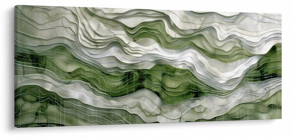 Slika - Zeleni i bijeli valovi (120x50 cm)