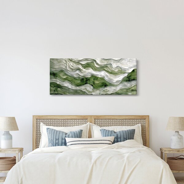 Slika - Zeleni i bijeli valovi (120x50 cm)