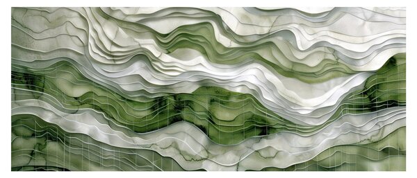 Slika - Zeleni i bijeli valovi (120x50 cm)