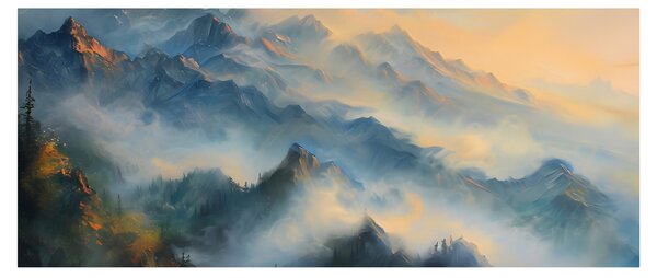 Slika - Naslikan planinski pejzaž (120x50 cm)