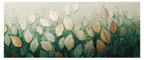Slika - Zlatno-zeleno lišće (120x50 cm)