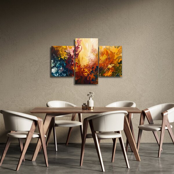 Slika - Apstraktna slika cvijeća (90x60 cm)