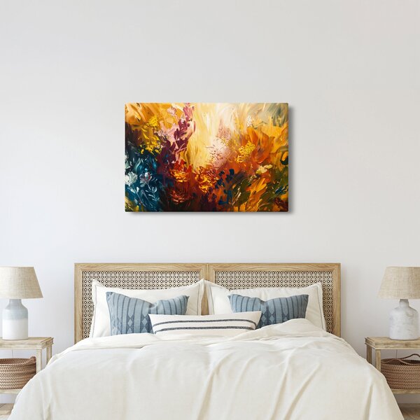 Slika - Apstraktna slika cvijeća (90x60 cm)