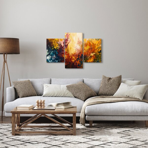 Slika - Apstraktna slika cvijeća (90x60 cm)