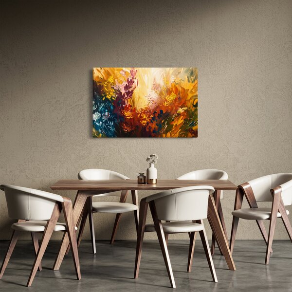 Slika - Apstraktna slika cvijeća (90x60 cm)